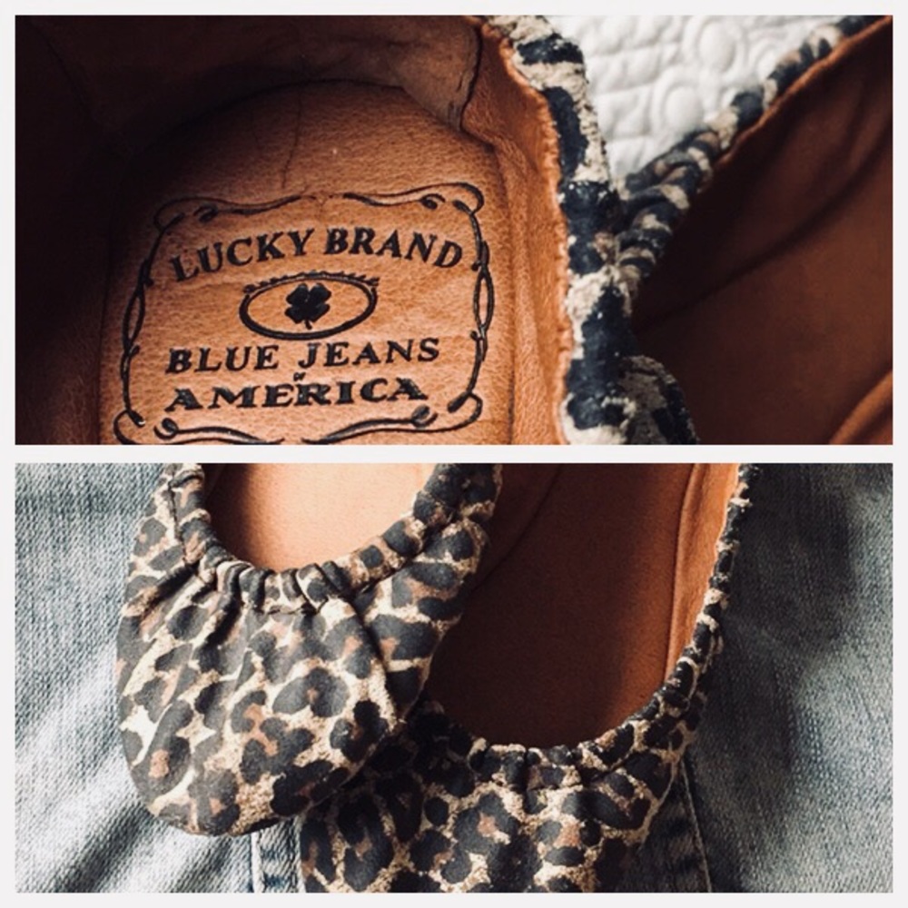 Lucky Brand Leather leopard balllet flats 7
